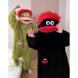 Funny Monster Hooded Fleece Robe 🐸💤