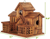 3 Hole Wood Bird House