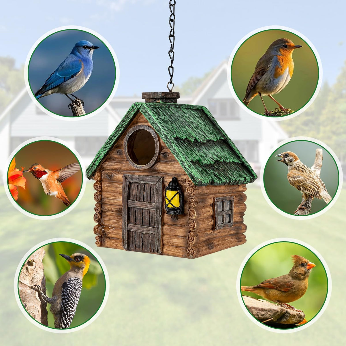 Resin Birdhouse  for Outdoors Finches