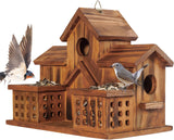 3 Hole Wood Bird House