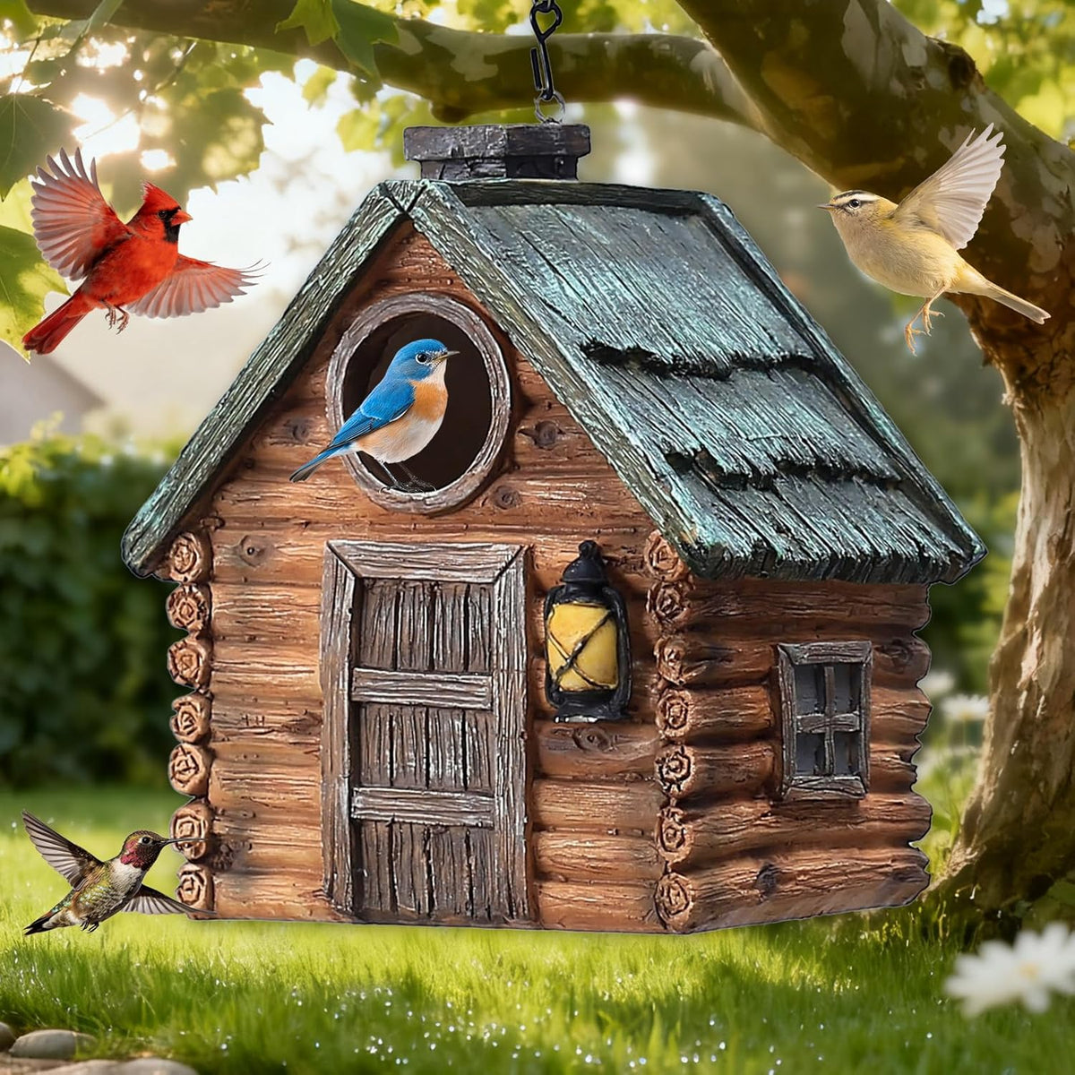 Hand-Painted Resin Birdhouses