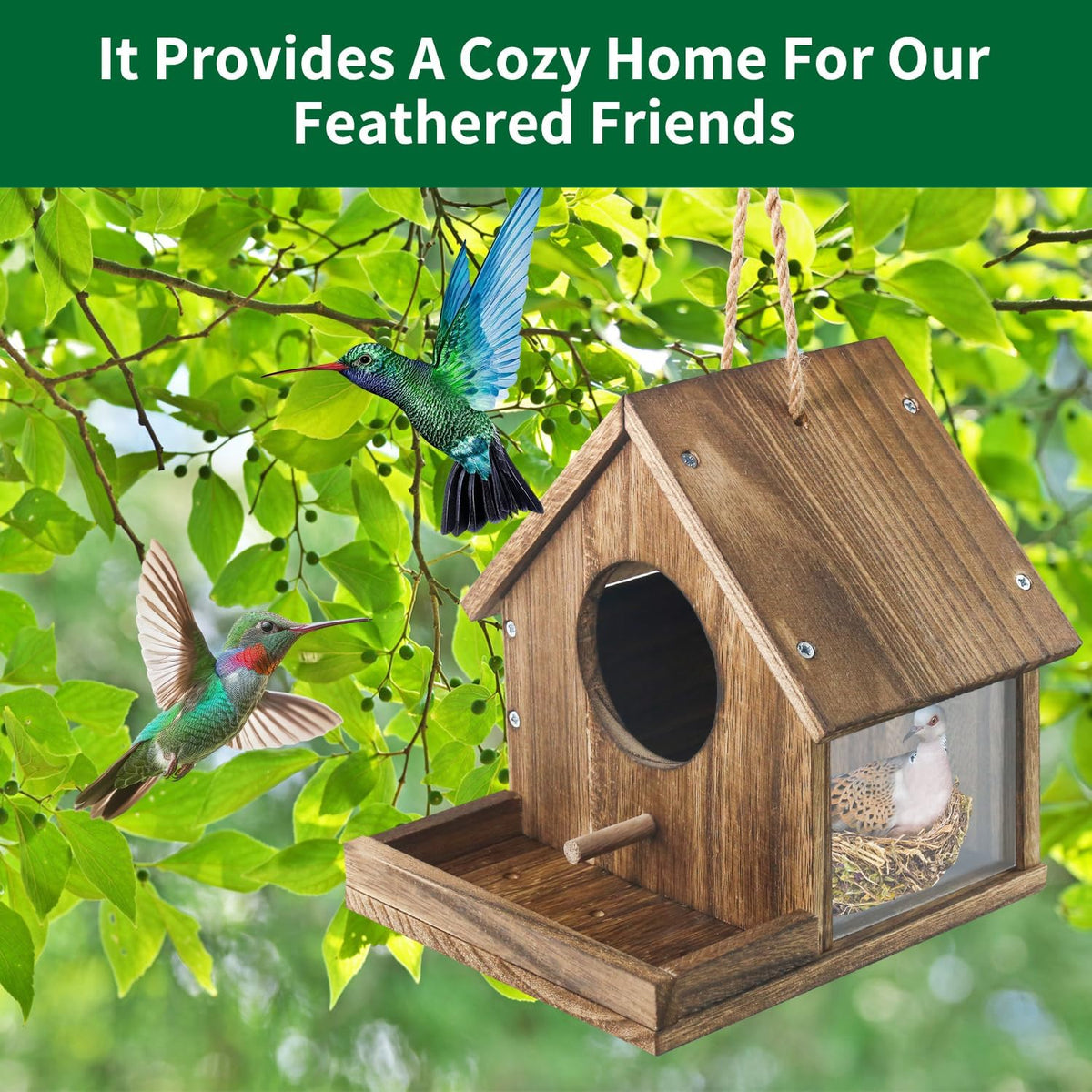 Hummingbird House for Outside Hanging