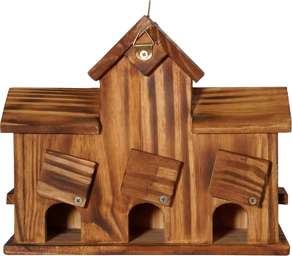 3 Hole Wood Bird House