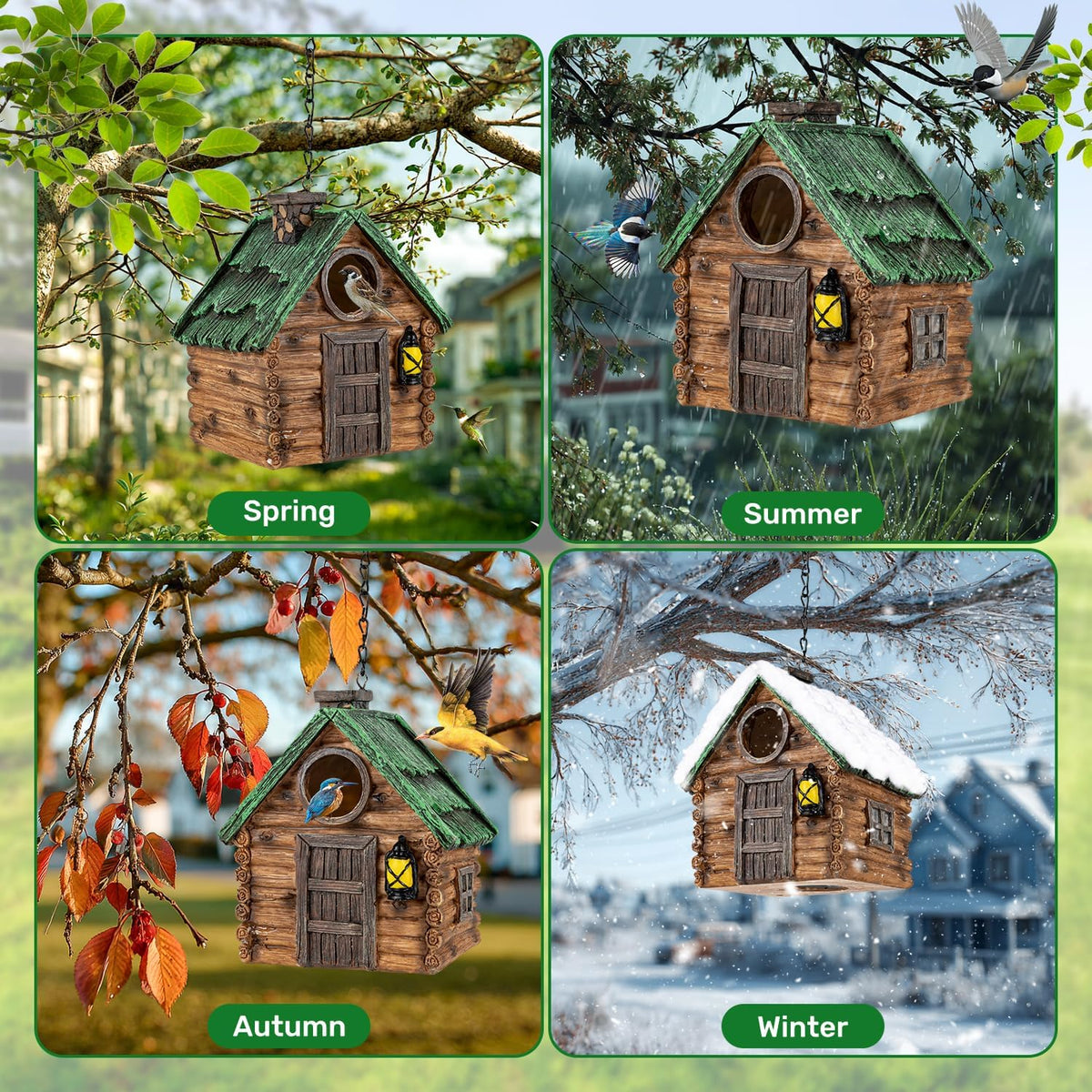 Resin Birdhouse  for Outdoors Finches