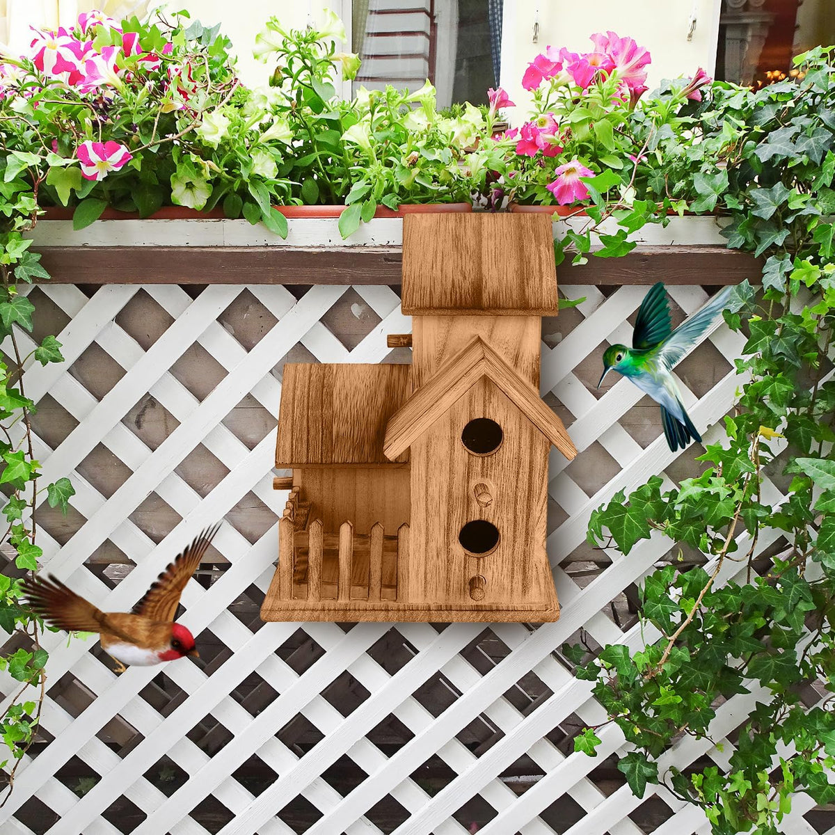 Handmade Wooden Bird House for Outside