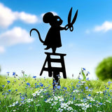 Stealing Mouse Garden Statue – Whimsical Outdoor Flower Decor