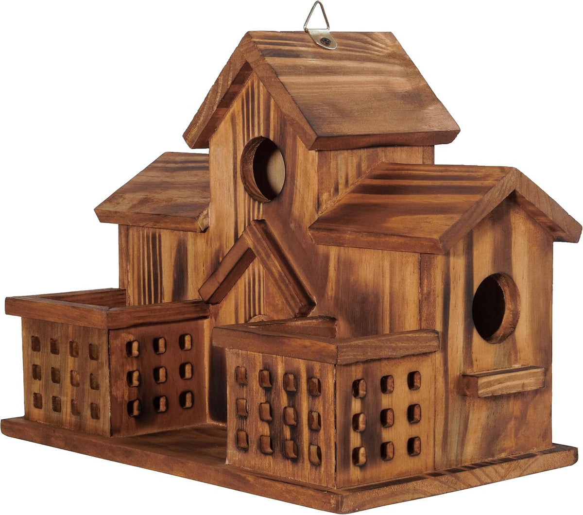3 Hole Wood Bird House