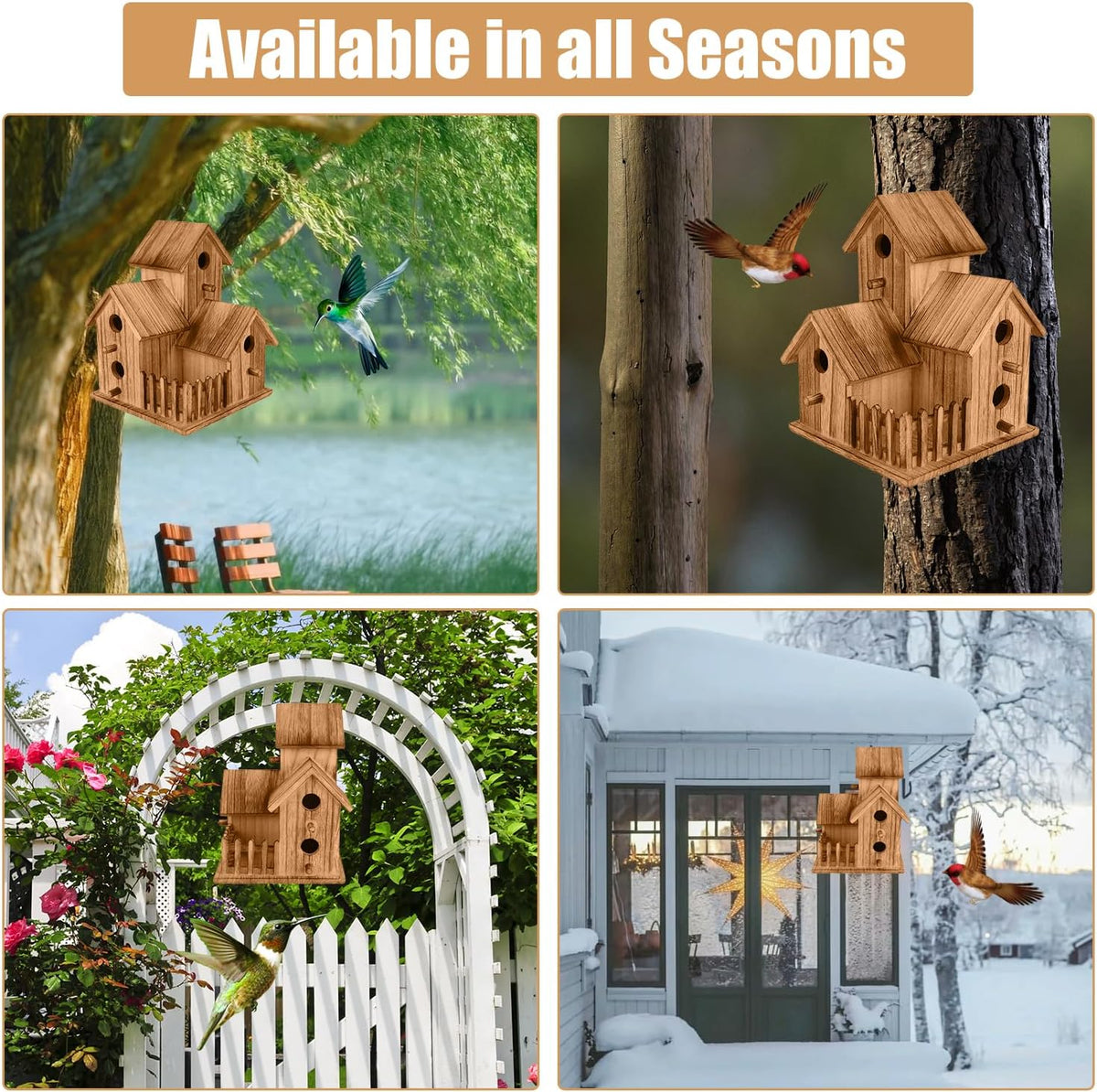 Handmade Wooden Bird House for Outside