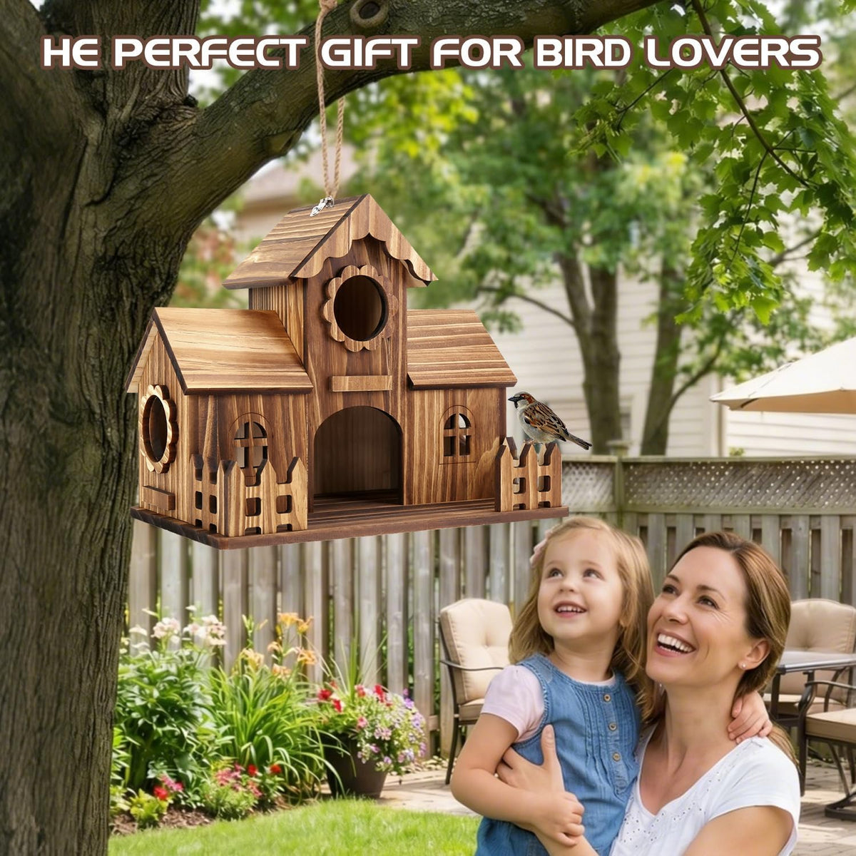 4-Holes Handmade Bird House