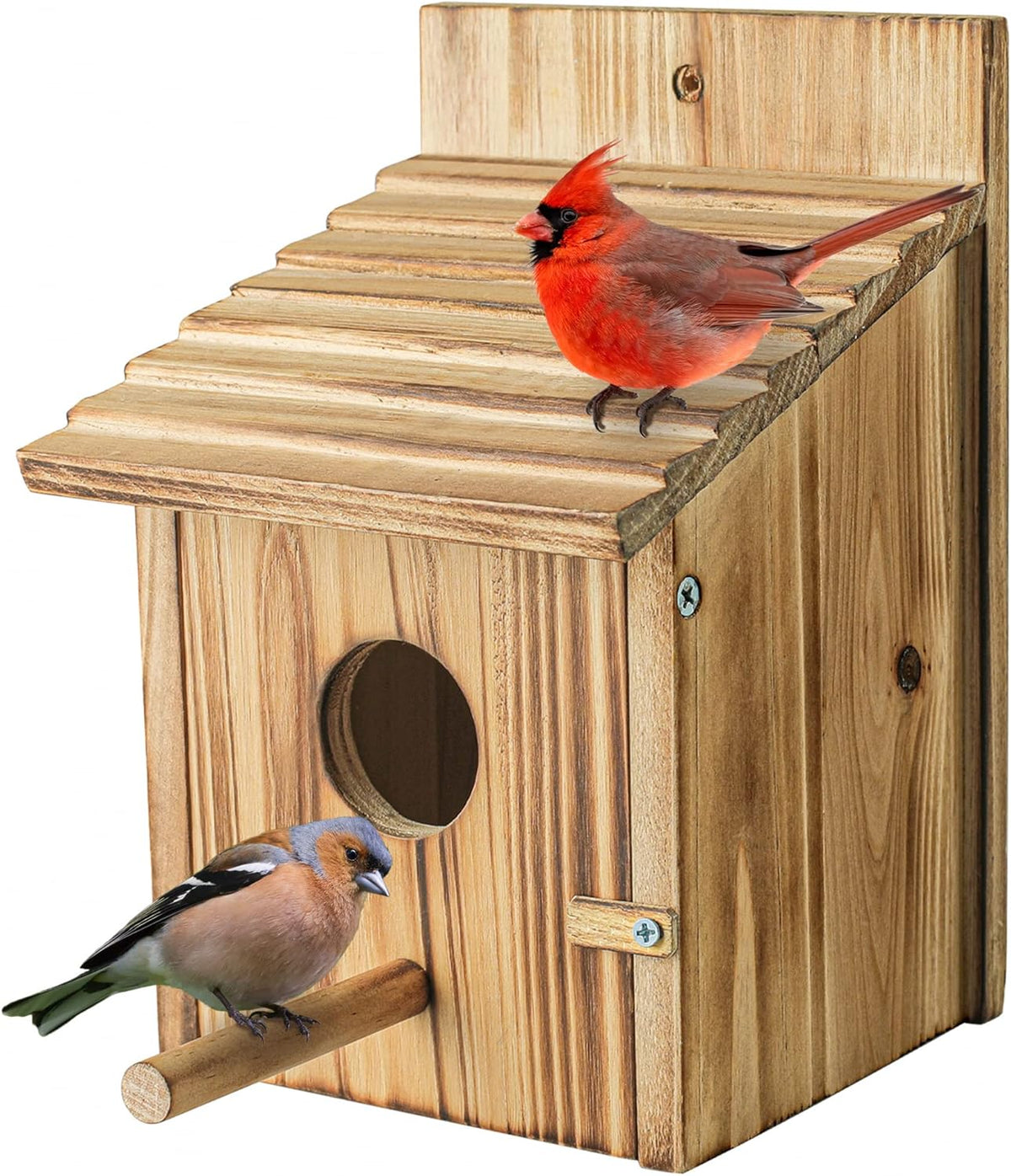 Wooden Bird House for Finch Bluebird Cardinals