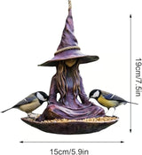 Meditating Witch Garden Bird Feeder