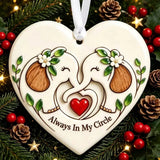 Always In My Circle - Elephant Heart Ceramic Ornament