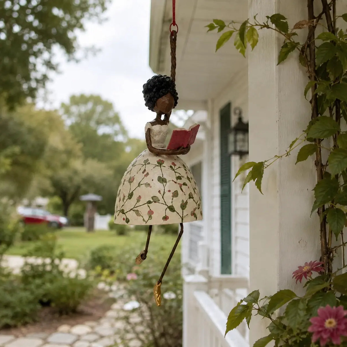 💃 Whimsical Dancing Lady Hanging Ornament | Folk-Art Porch & Window Decor