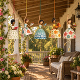 💃 Whimsical Dancing Lady Hanging Ornament | Folk-Art Porch & Window Decor