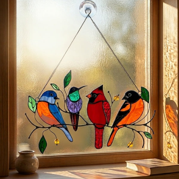 Birds Stained Glass Window Hangings