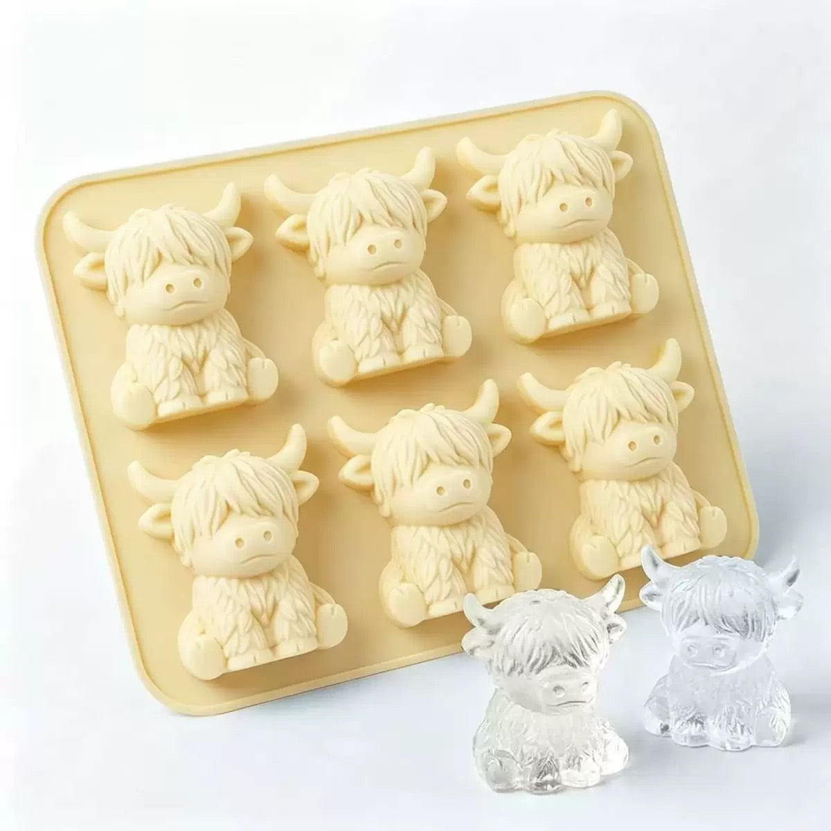 🐮 Mini Highland Cow Ice Cube & Dessert Mold 🧊