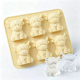 🐮 Mini Highland Cow Ice Cube & Dessert Mold 🧊