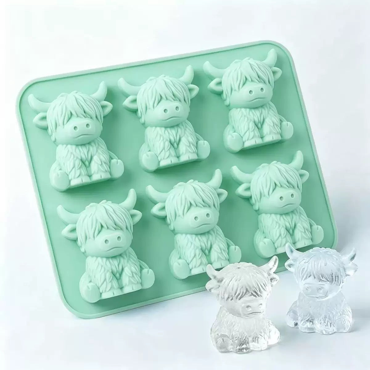 🐮 Mini Highland Cow Ice Cube & Dessert Mold 🧊