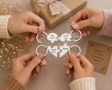 Mother & Three Daughters Puzzle Heart Keychain Set
