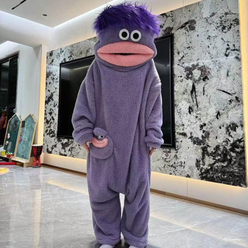 Funny Monster Hooded Fleece Robe 🐸💤