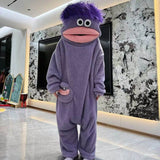 Funny Monster Hooded Fleece Robe 🐸💤