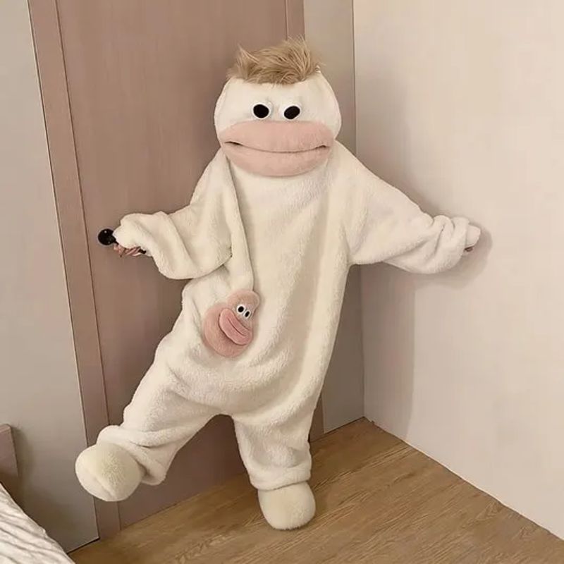 Funny Monster Hooded Fleece Robe 🐸💤