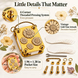 🌸 Mini Metal Flower Press – Pocket-Sized Botanical Press for Flowers & Leaves, Vintage Floral Craft Tool & Thoughtful Gift 🎁