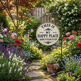 Funny Garden Metal Sign – “This Is My Happy Place Don’t F*ck It Up” Vintage Decor