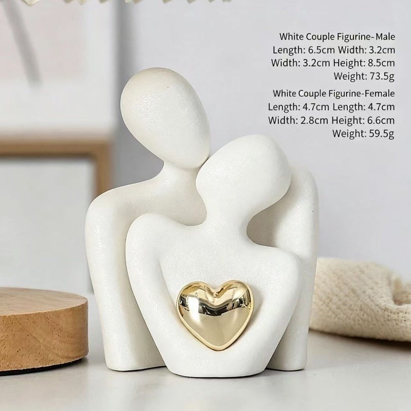 Ceramic Hugging Couple Figurine