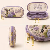 💜Be Still Hummingbird Quilted Glasses Case