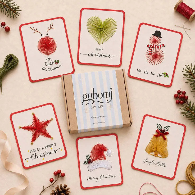 🎄6 Festive Designs ✨| Christmas Thread Art Card Kit – Create Beautiful Handmade Holiday Cards ✨