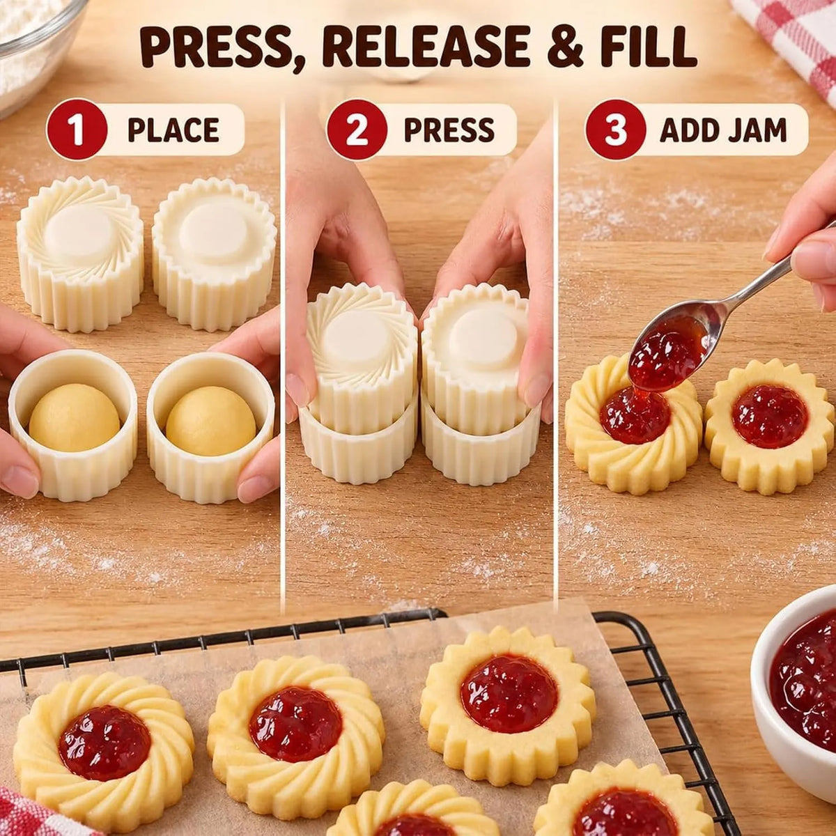 Christmas Tree Cookie Press 4 PCS