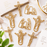 ✝️ Faith-Inspired Gold Paper Clips — Meaningful Christian Bookmarks