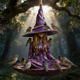 Meditating Witch Garden Bird Feeder