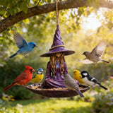 Meditating Witch Garden Bird Feeder
