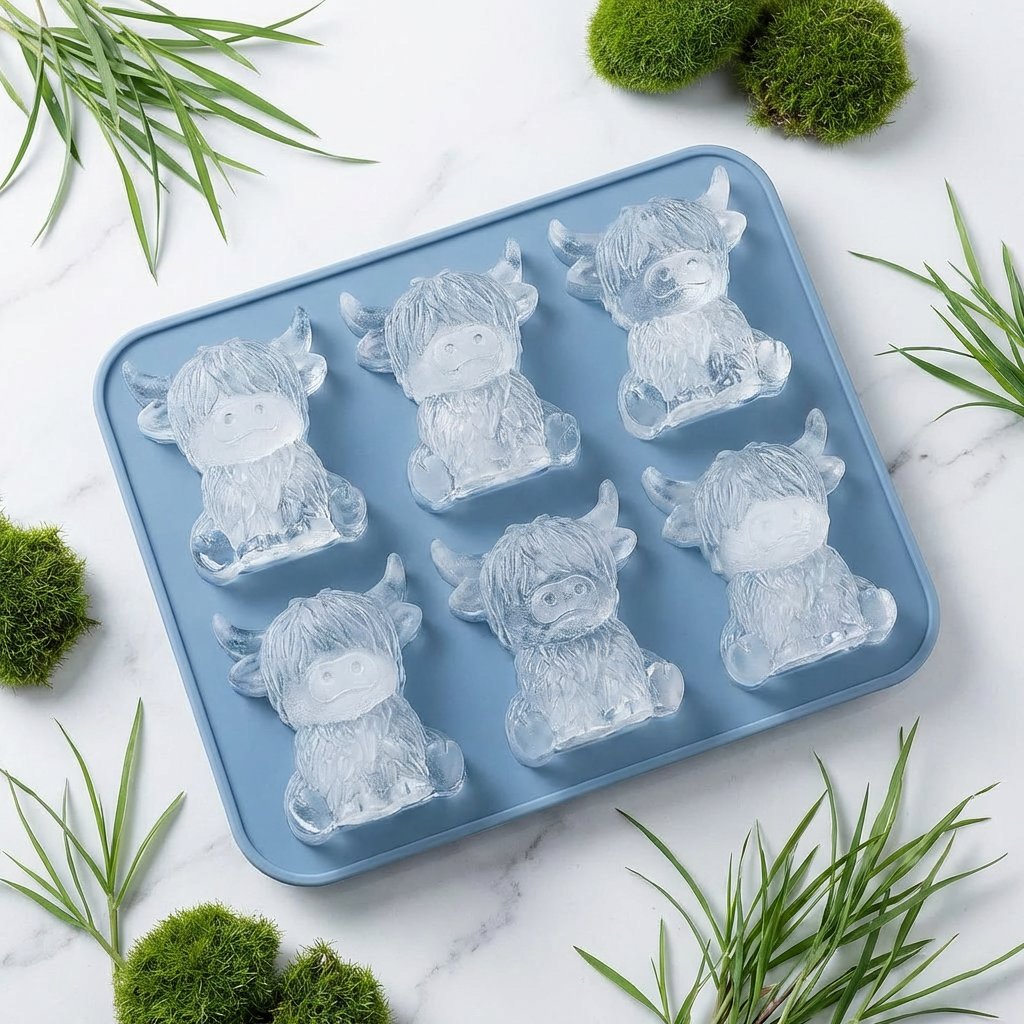 🐮 Mini Highland Cow Ice Cube & Dessert Mold 🧊