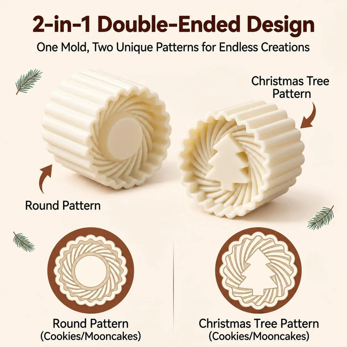 Christmas Tree Cookie Press 4 PCS