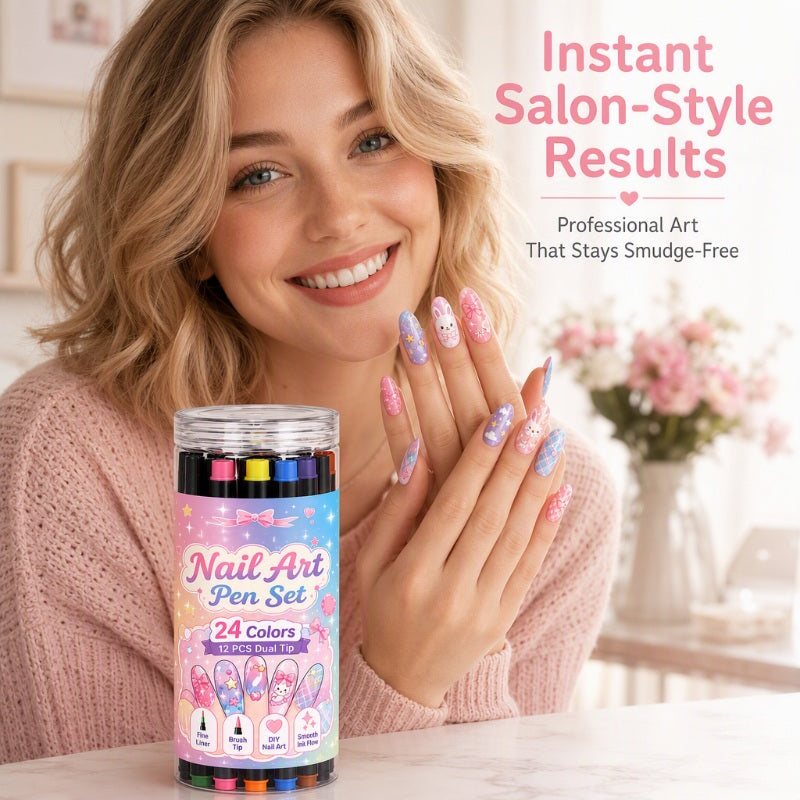 ⏳Time-Limited Special⏰24 Colors Dual Ended Nail Art Pens Set