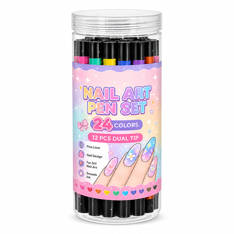 ⏳Time-Limited Special⏰24 Colors Dual Ended Nail Art Pens Set
